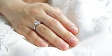 Diamond Studded Ring on a Person's Hand