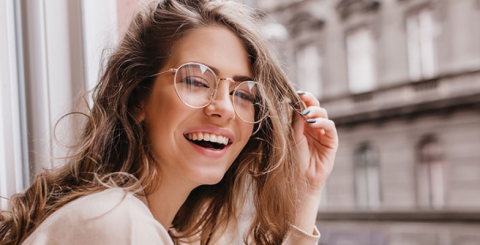 woman with glasses